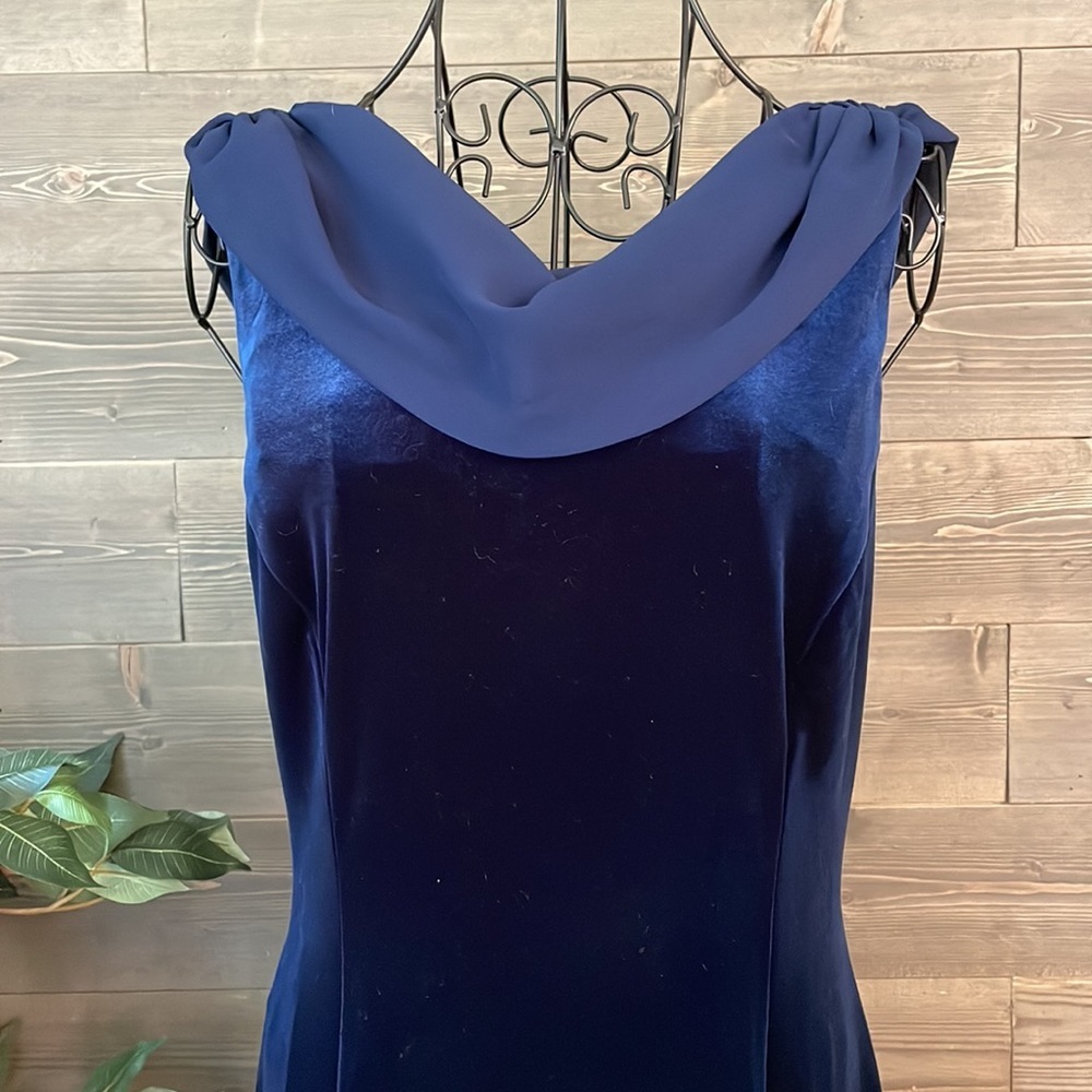 Coldwater creek ladies size 8 navy formal occasion dress - Picture 3 of 12